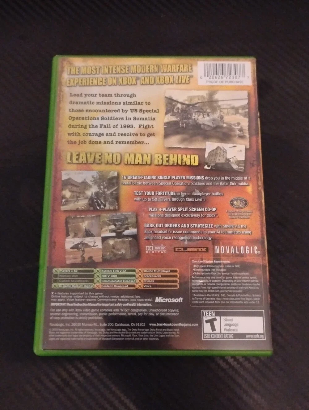 Delta Force: Black Hawk Down (Original Xbox, 2005) CIB Complete - Tested